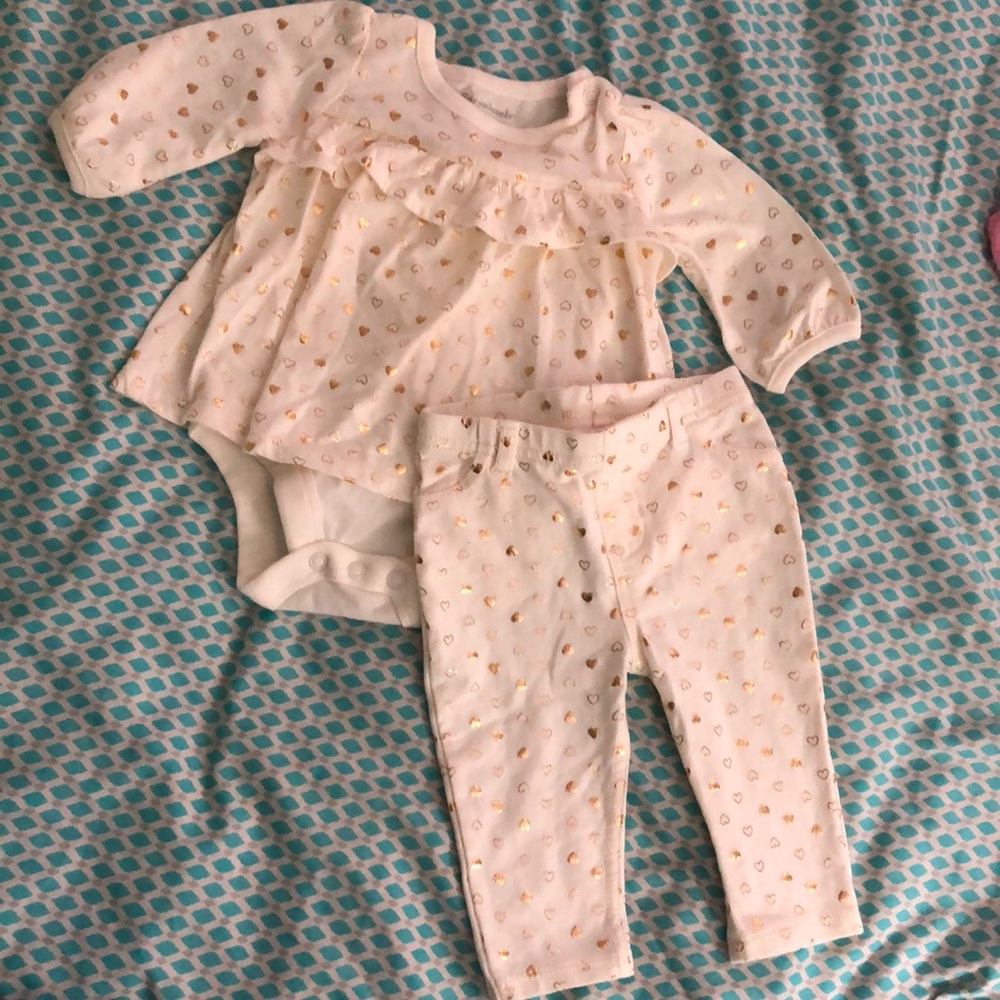 Two piece set for a baby girl.
